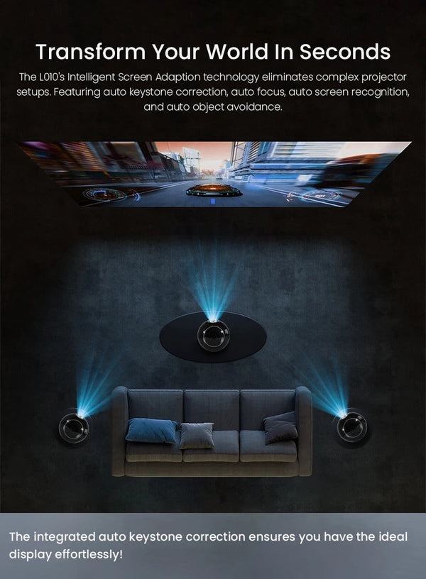 CRONY L010 LCD Smart Projector Android 11 WIFI Mini Portable 4K Full HD 1080p