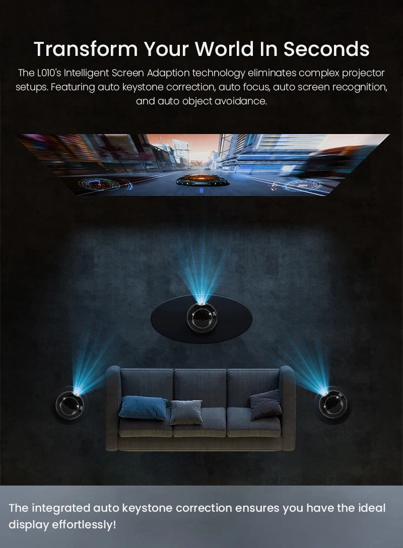 CRONY L010 LCD Smart Projector Android 11 WIFI Mini Portable 4K Full HD 1080p