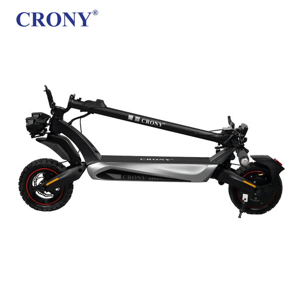CRONY T2 Electric Scooter 1500W 70KM/H 48V 18Ah Battery 45-55KM Range 10 Inch Tubeless Tires Dual Suspension Foldable Smart App Control Front Rear Disc Brakes Heavy Duty Urban Off-Road Scooter for Adults