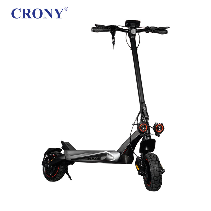 CRONY T2 Electric Scooter 1500W 70KM/H 48V 18Ah Battery 45-55KM Range 10 Inch Tubeless Tires Dual Suspension Foldable Smart App Control Front Rear Disc Brakes Heavy Duty Urban Off-Road Scooter for Adults