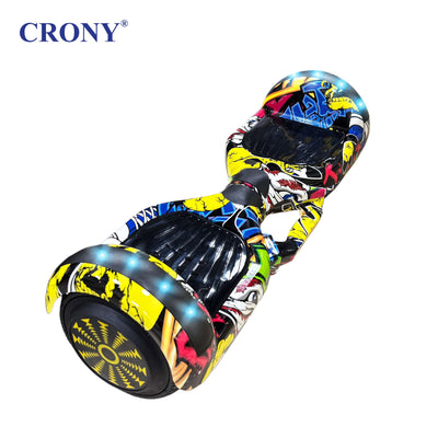 CRONY D1+ Yellow Smart Self-Balancing Hoverboard 250W Bluetooth Speaker, LED Lights, ABS Body, 12KM/H Speed, 15KM Range, Electric Hoverboard for Kids & Adults