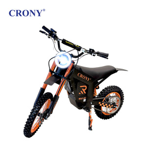 CRONY Wish-01 Electric Dirt Bike, 1500W Motor, 48V 25Ah Battery, 50-70 KM/H Max Speed, 45-60 KM Range, Dual Suspension, Front & Rear Disc Brakes, Off-Road Tires, LED Headlight, Mobile Holder