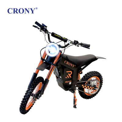 CRONY Wish-01 Electric Dirt Bike, 1500W Motor, 48V 25Ah Battery, 50-70 KM/H Max Speed, 45-60 KM Range, Dual Suspension, Front & Rear Disc Brakes, Off-Road Tires, LED Headlight, Mobile Holder
