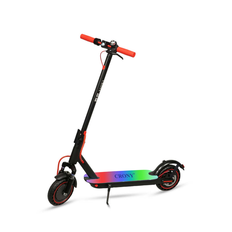 CRONY M365 Foldable Electric Scooter with Front Suspension &amp; Durable Honeycomb Tires, 7-Colors LED Deck Lights, Lightweight Commuter Scooter with for Adults &amp; Kids, Smart App Control