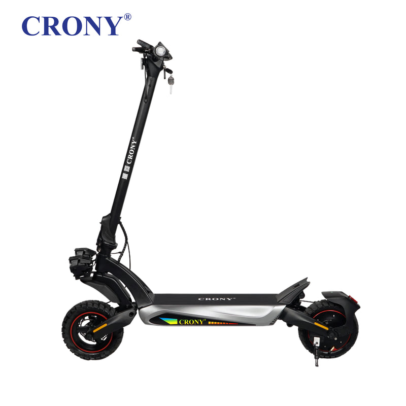 CRONY T2 Electric Scooter 1500W 70KM/H 48V 18Ah Battery 45-55KM Range 10 Inch Tubeless Tires Dual Suspension Foldable Smart App Control Front Rear Disc Brakes Heavy Duty Urban Off-Road Scooter for Adults