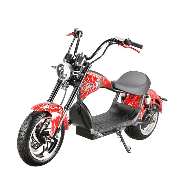 CRONY NEW X1 Harley Electrocar car With BT Speaker Electrocar car Citycoco Fat Tire Electric Motorcycle Red spider