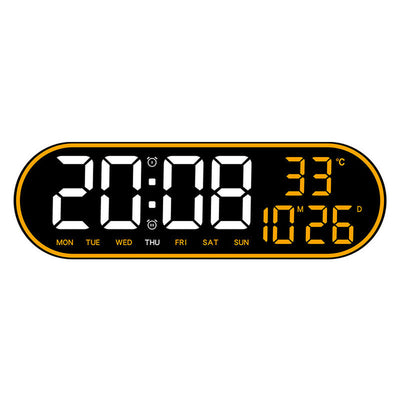 8021 Clock Digital Wall Clock Alarm Clock Wall Mounted Adjustable Temperature Digital Clock Remote Control for Home