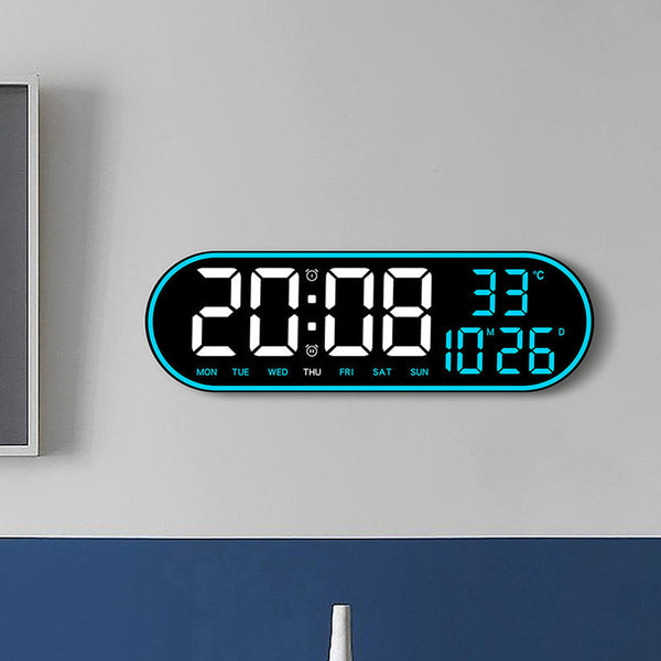 CRONY 8021 Clock Digital Wall Clock Alarm Clock Wall Mounted Adjustable Temperature Digital Clock Remote Control for Home