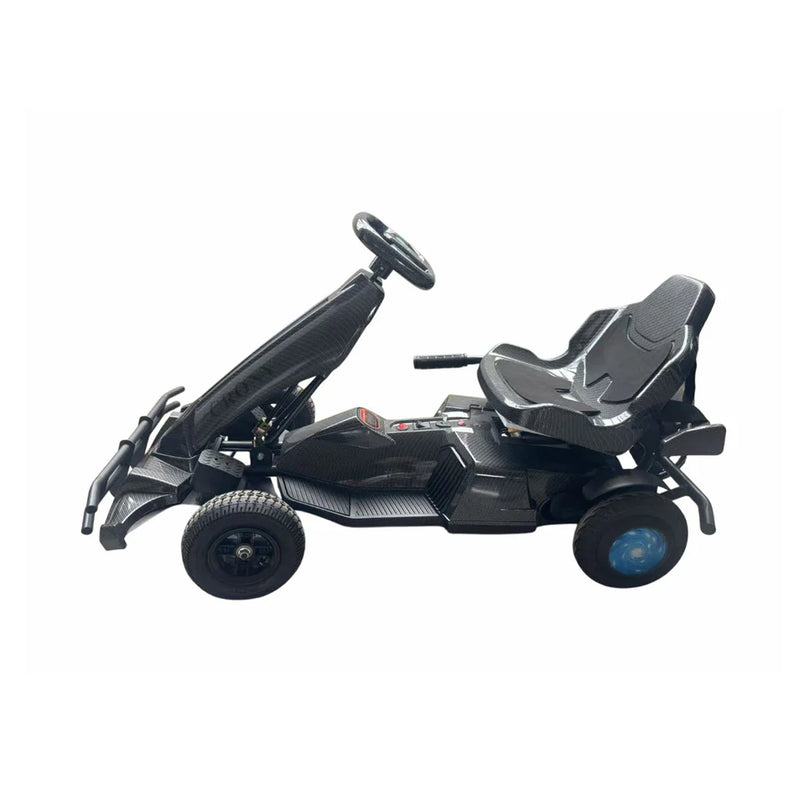 CRONY K9 Carbon Fiber Go-Kart – 250W Motor, 36V Battery, 20 KM/H Top Speed, 20 KM Range, Lightweight Carbon Fiber Frame, Front & Rear Hand Brakes, Seat Belt, LED Light Wheels, Forward & Reverse Switch | Safe & Fun Electric Go-Kart for Kids