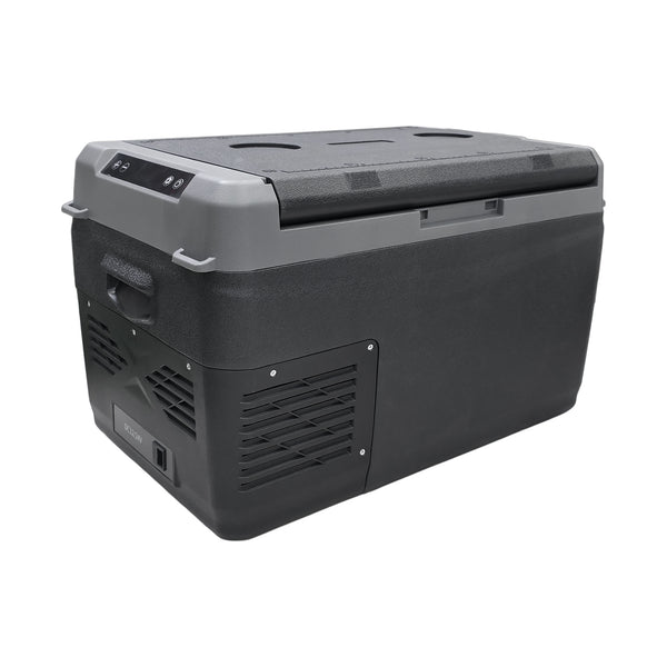CRONY GC30 Portable Car Refrigerator 29L, 12V/24V DC & 100-220V AC Electric Cooler, -20°C to 20°C Temperature Range, LED Control Panel, Interior LED Light, Bottle Opener & Cup Holder, 1-Year Warranty