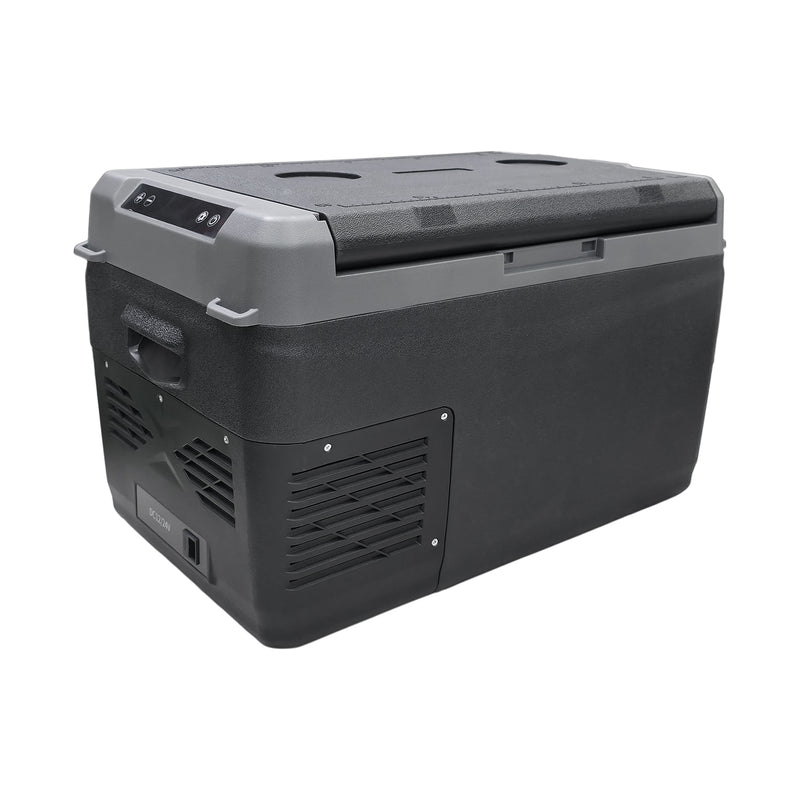 CRONY GC30 Portable Car Refrigerator 29L, 12V/24V DC & 100-220V AC Electric Cooler, -20°C to 20°C Temperature Range, LED Control Panel, Interior LED Light, Bottle Opener & Cup Holder, 1-Year Warranty