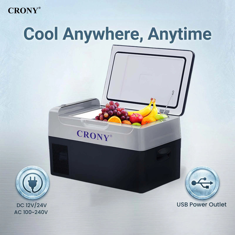 CRONY  Portable Mini 12V Car Refrigerator Cooler Compressor 22L Car Fridge Freezer