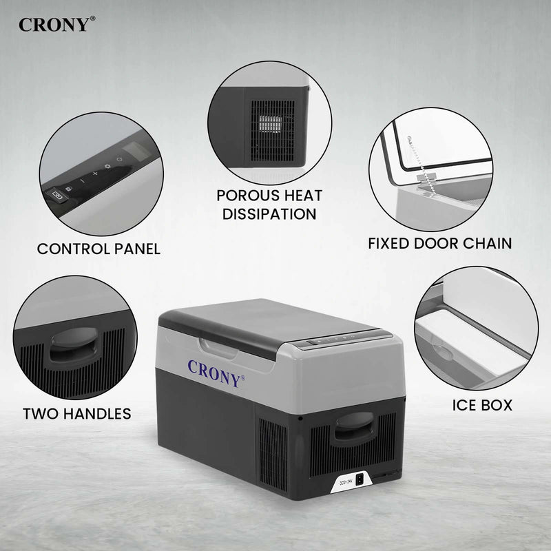 CRONY  Portable Mini 12V Car Refrigerator Cooler Compressor 22L Car Fridge Freezer