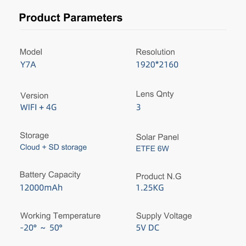 CRONY Y7A 4G-WiFi-4K-8MP(10X) Solar Triple-lens Linkage Camera CCTV 9W Solar Panel