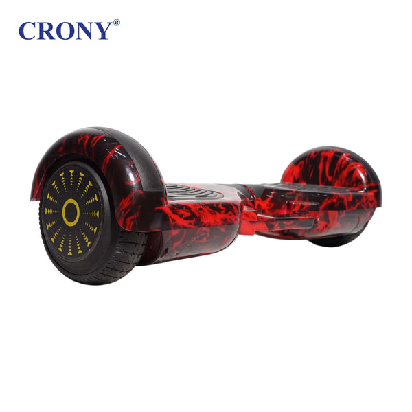 CRONY D1+ Red Smart Self-Balancing Hoverboard 250W Bluetooth Speaker, LED Lights, ABS Body, 12KM/H Speed, 15KM Range, Electric Hoverboard for Kids & Adults