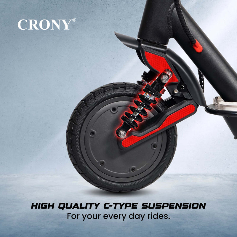 CRONY XM M365 High Configuration Electric Scooter Aluminum Alloy Frame with Front Shock Absorber, Bluetooth Speaker, and App Control.
