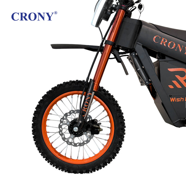 CRONY Wish-01 Electric Dirt Bike, 1500W Motor, 48V 25Ah Battery, 50-70 KM/H Max Speed, 45-60 KM Range, Dual Suspension, Front & Rear Disc Brakes, Off-Road Tires, LED Headlight, Mobile Holder