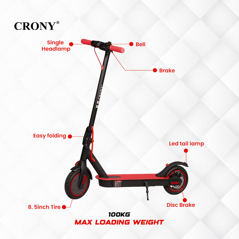 CRONY M365 Foldable Electric Scooter, Lightweight Commuter Scooter for Adults Kids, 250W Motor, Smart App Control, 25-45KM/H Max Speed, 10-25KM Range