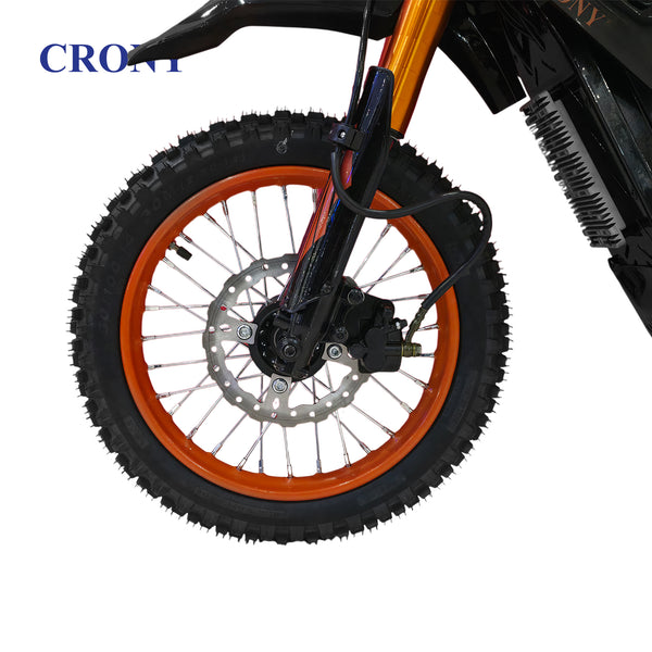 CRONY CRONY-01 High Configuration Electric Dirt Bike 2500W Motor, 48V 24Ah Battery, 45-55KM Range, 50-68KM/H Speed, Dual Suspension, Off-Road Tires, Bluetooth Speaker, LED Headlamp, Phone Holder, Digital Display, Free Helmet, 1 Year Motor Warranty