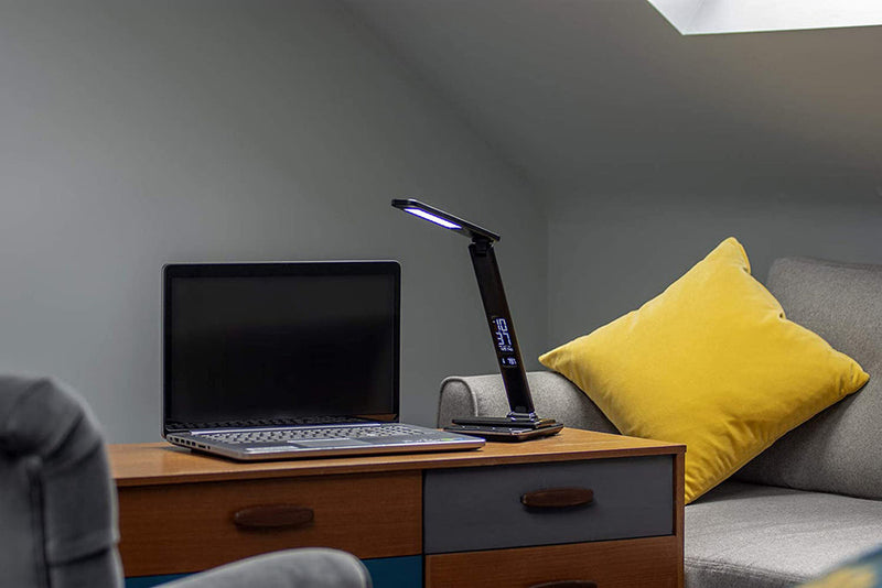 CRONY U13Q Table Lamp with wirelese charge-night light Clock LED Desk Lamp with Built-in Wireless Charger & Alarm Clock