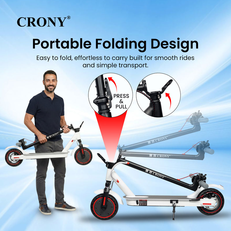 CRONY XM M365 white with Suspension and APP E-Scooter Max speed 45 KM/H Electric Scooter Aluminium Alloy Folded 8.5 Inch tires