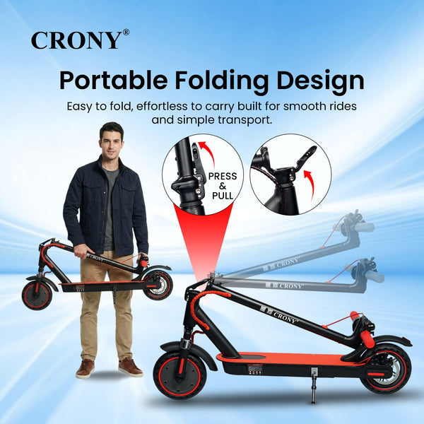 CRONY XM M365 red with Suspension and APP E-Scooter Max speed 45 KM/H Electric Scooter Aluminium Alloy Folded 8.5 Inch tires