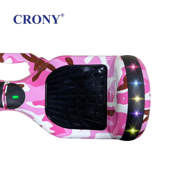 CRONY D1+ Pink Smart Self-Balancing Hoverboard 250W Bluetooth Speaker, LED Lights, ABS Body, 12KM/H Speed, 15KM Range, Electric Hoverboard for Kids & Adults