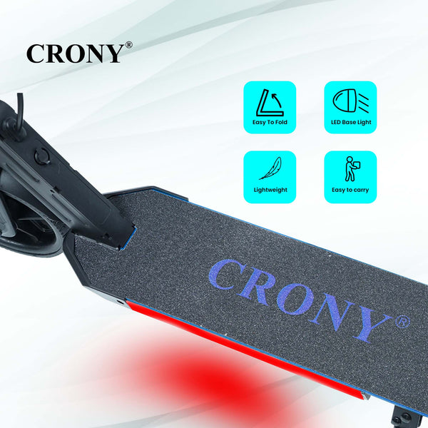 CRONY S32 Kids Foldable E-Scooter with LED Light Bar RGB Deck Lights & LED Display & E-Brake and E-Accelerator & Extended Footrest Supports Up to 100KG