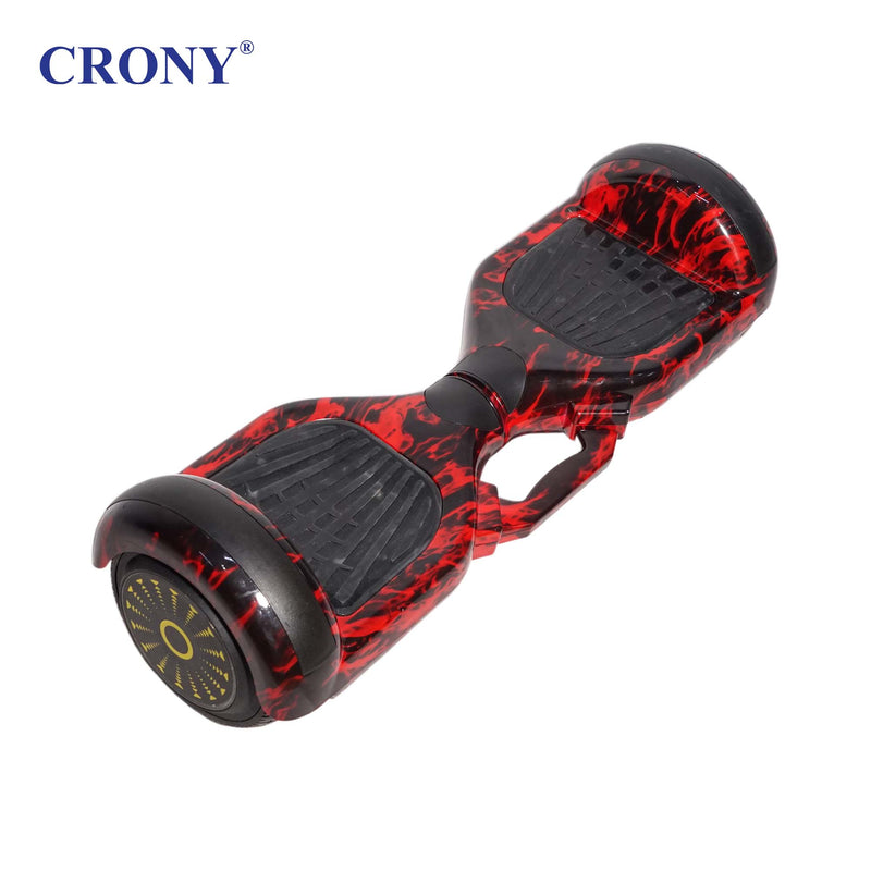CRONY D1+ Red Smart Self-Balancing Hoverboard 250W Bluetooth Speaker, LED Lights, ABS Body, 12KM/H Speed, 15KM Range, Electric Hoverboard for Kids &amp; Adults
