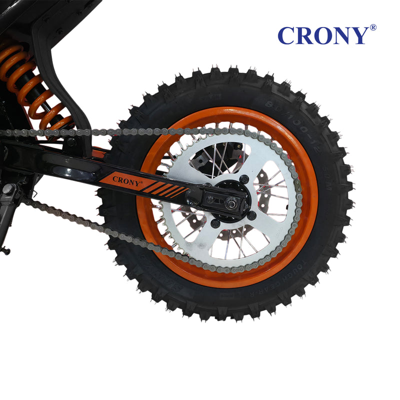 CRONY CRONY-01 High Configuration Electric Dirt Bike 2500W Motor, 48V 24Ah Battery, 45-55KM Range, 50-68KM/H Speed, Dual Suspension, Off-Road Tires, Bluetooth Speaker, LED Headlamp, Phone Holder, Digital Display, Free Helmet, 1 Year Motor Warranty