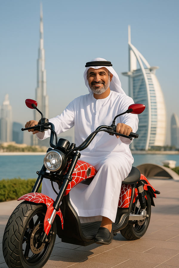 CRONY NEW X1 Harley Electrocar car With BT Speaker Electrocar car Citycoco Fat Tire Electric Motorcycle Red spider