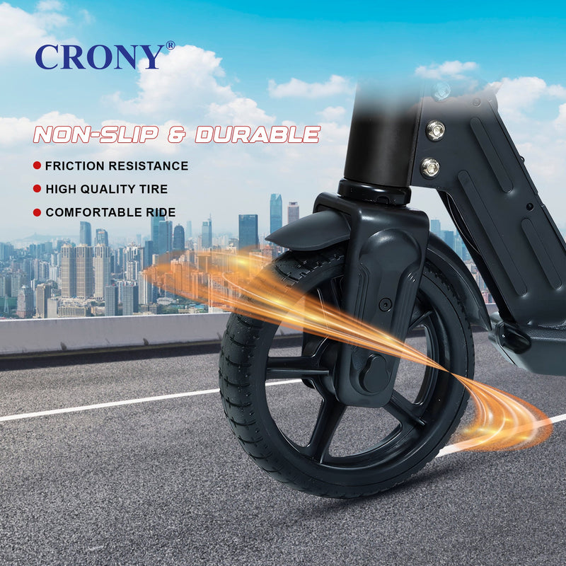 CRONY S32 Kids Foldable E-Scooter with LED Light Bar RGB Deck Lights & LED Display & E-Brake and E-Accelerator & Extended Footrest Supports Up to 100KG