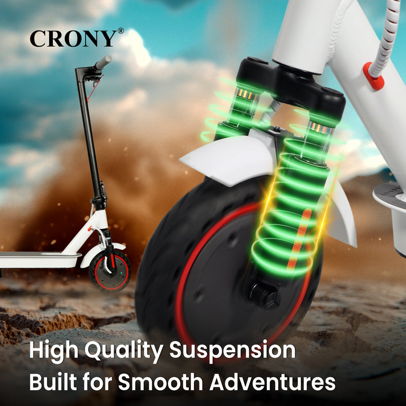 CRONY XM M365 white with Suspension and APP E-Scooter Max speed 45 KM/H Electric Scooter Aluminium Alloy Folded 8.5 Inch tires