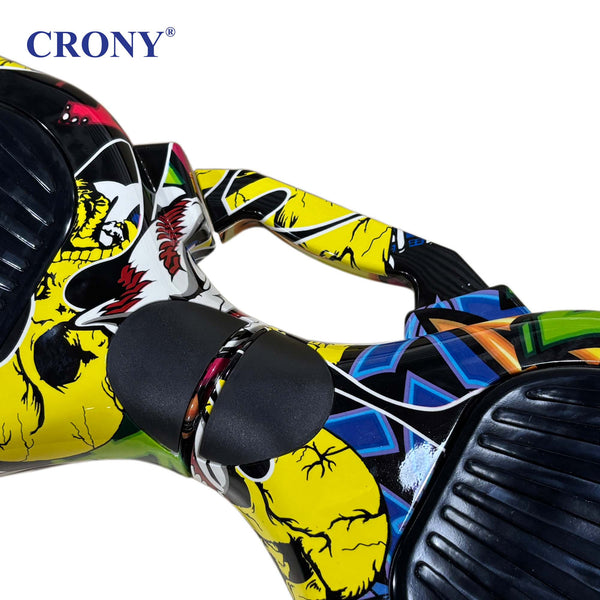 CRONY D1+ Yellow Smart Self-Balancing Hoverboard 250W Bluetooth Speaker, LED Lights, ABS Body, 12KM/H Speed, 15KM Range, Electric Hoverboard for Kids & Adults