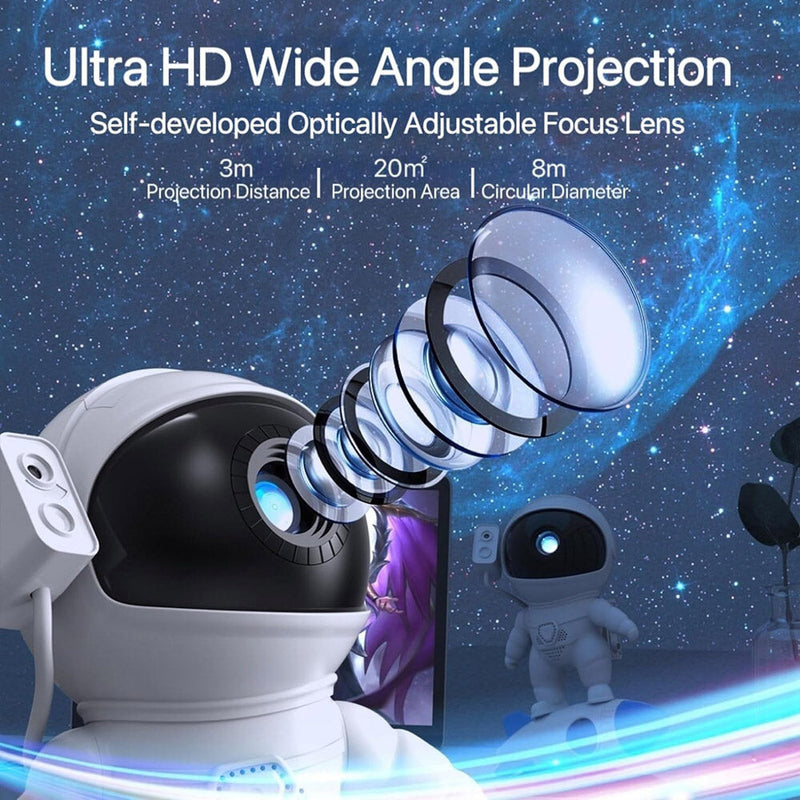 CRONY BT Rocket Astronaut Nebula projection light Rocket Astronaut Starry Sky Projector Night Light with 12 Film Sheets