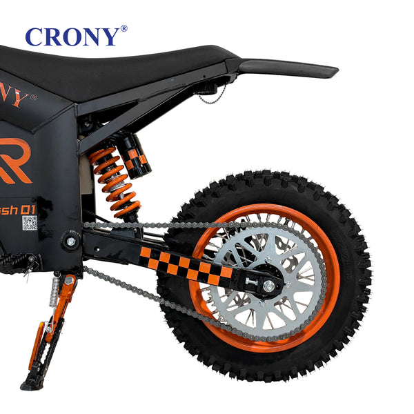 CRONY Wish-01 Electric Dirt Bike, 1500W Motor, 48V 25Ah Battery, 50-70 KM/H Max Speed, 45-60 KM Range, Dual Suspension, Front & Rear Disc Brakes, Off-Road Tires, LED Headlight, Mobile Holder