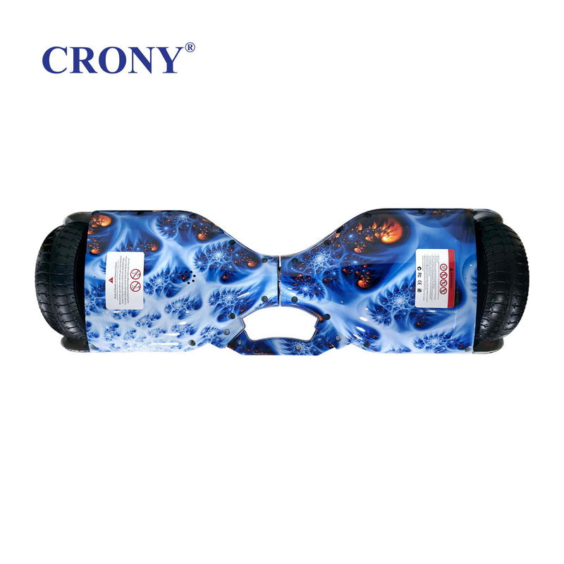 CRONY D1+ Blue Smart Self-Balancing Hoverboard 250W Bluetooth Speaker, LED Lights, ABS Body, 12KM/H Speed, 15KM Range, Electric Hoverboard for Kids & Adults
