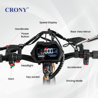 CRONY M4 Max Dual Drive Electric Scooter 1200Wx2 Motors 48V/20AH Battery 35-50KM Range Disc Brakes Front/Rear Suspension