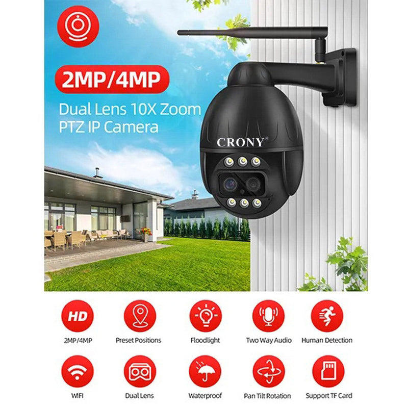 VST-DL26G-3IN1-4MP-10X 4G Camera Dual Lens 4K WiFi/Lan/4G GSM Pan Tilt Zoom Smart Security Camera