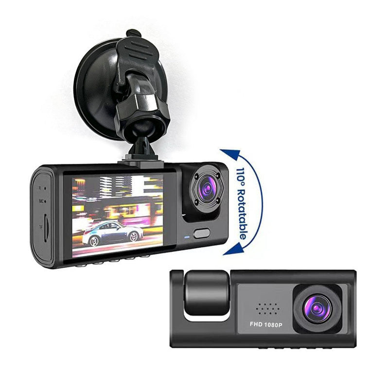 S11 Three-Camera 1920*1080 pushbutton dashcam 1080P DVR Dashcam Front Indoor and Rear View Camera Driving Recorder