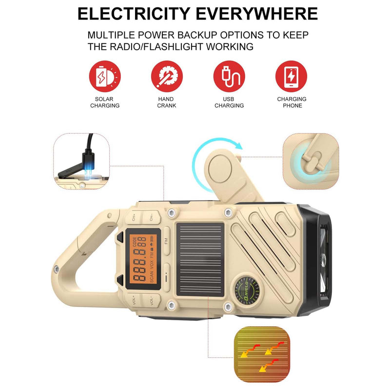 CRONY Q668 Multifunctional Walkie Talkie , 7-channel NOAA weather alerts to keep you informed about real-time weather conditions and emergencies