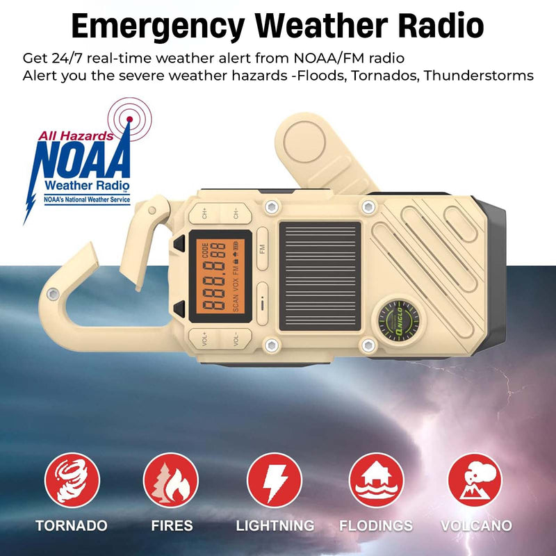 CRONY Q668 Multifunctional Walkie Talkie , 7-channel NOAA weather alerts to keep you informed about real-time weather conditions and emergencies