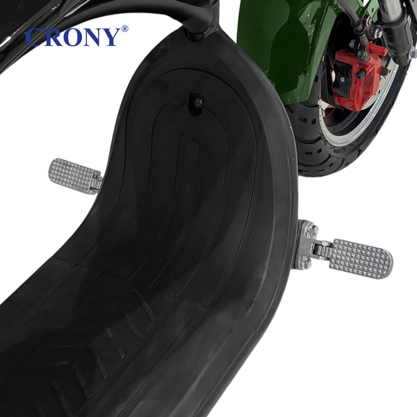 CRONY X1 Electric Motorcycle, 3000W Motor, 60V 12Ah Battery, 60-80KM/H Max Speed, 25-35KM Range, Front & Rear Disc Brakes, Front & Rear Suspension, LCD Display, LED Lights, Bluetooth Speaker, Mobile Phone Holder, Harley Bag, Green