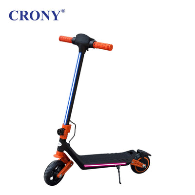 CRONY E72 Dual-Shock Electric Scooter for Kids, Orange, 150W Motor, 24V 2.6Ah Battery, 8-12KM/H Speed, 5-10KM Range, Front & Rear Suspension, LED Display, Easy Folding, 1 Year Motor Warranty