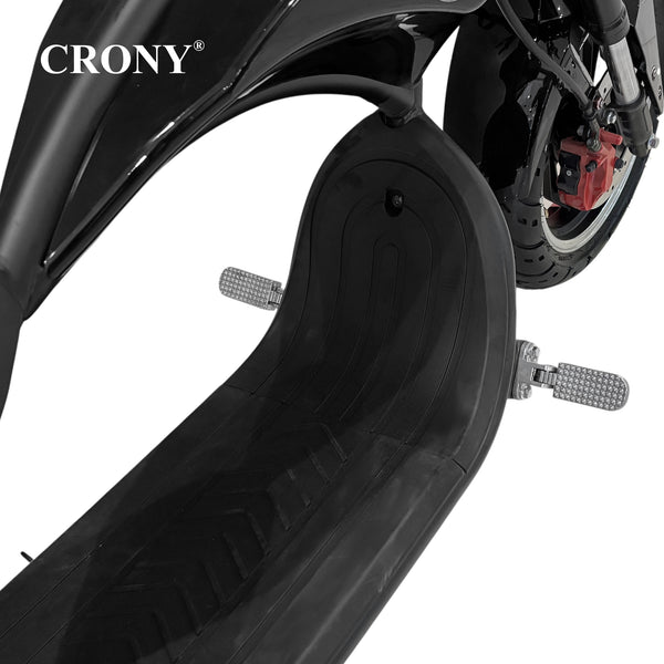 CRONY X1 Electric Motorcycle, 3000W Motor, 60V 12Ah Battery, 60-80KM/H Max Speed, 25-35KM Range, Front & Rear Disc Brakes, Front & Rear Suspension, LCD Display, LED Lights, Bluetooth Speaker, Mobile Phone Holder, Harley Bag, Black