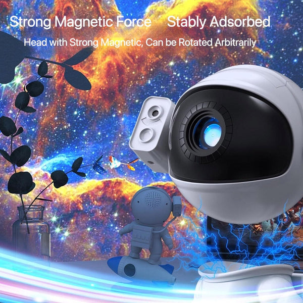 CRONY BT Rocket Astronaut Nebula projection light Rocket Astronaut Starry Sky Projector Night Light with 12 Film Sheets