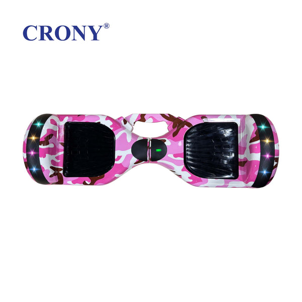 CRONY D1+ Pink Smart Self-Balancing Hoverboard 250W Bluetooth Speaker, LED Lights, ABS Body, 12KM/H Speed, 15KM Range, Electric Hoverboard for Kids & Adults