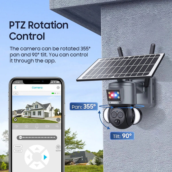 CRONY ST-558-8MP-12X-4G Dual Lens Zoom Solar Battery Camera Solar Camera CCTV Surveillance PIR Outdoor 12X Zoom Dual Lens