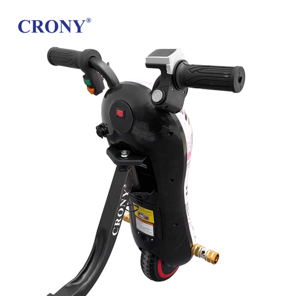 CRONY JL009 8-Inch V-Shaped Drift Car for Kids with Bluetooth Speaker 250W Motor 36V Battery 3 Speed Modes 18KM/H LED Lights Shock Absorption 3-Wheel Electric Scooter 7-10KM Range Lightweight Racing Drift Toy