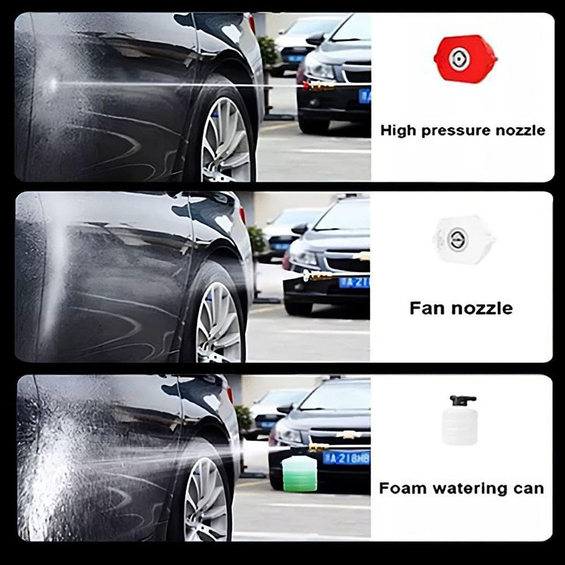 HL-777 Car wash Cordless Electric High Pressure Car Washer Manual Rechargeable Car Washing Machine with Adjustable 3-in-1 Nozzle and Hose Pipe
